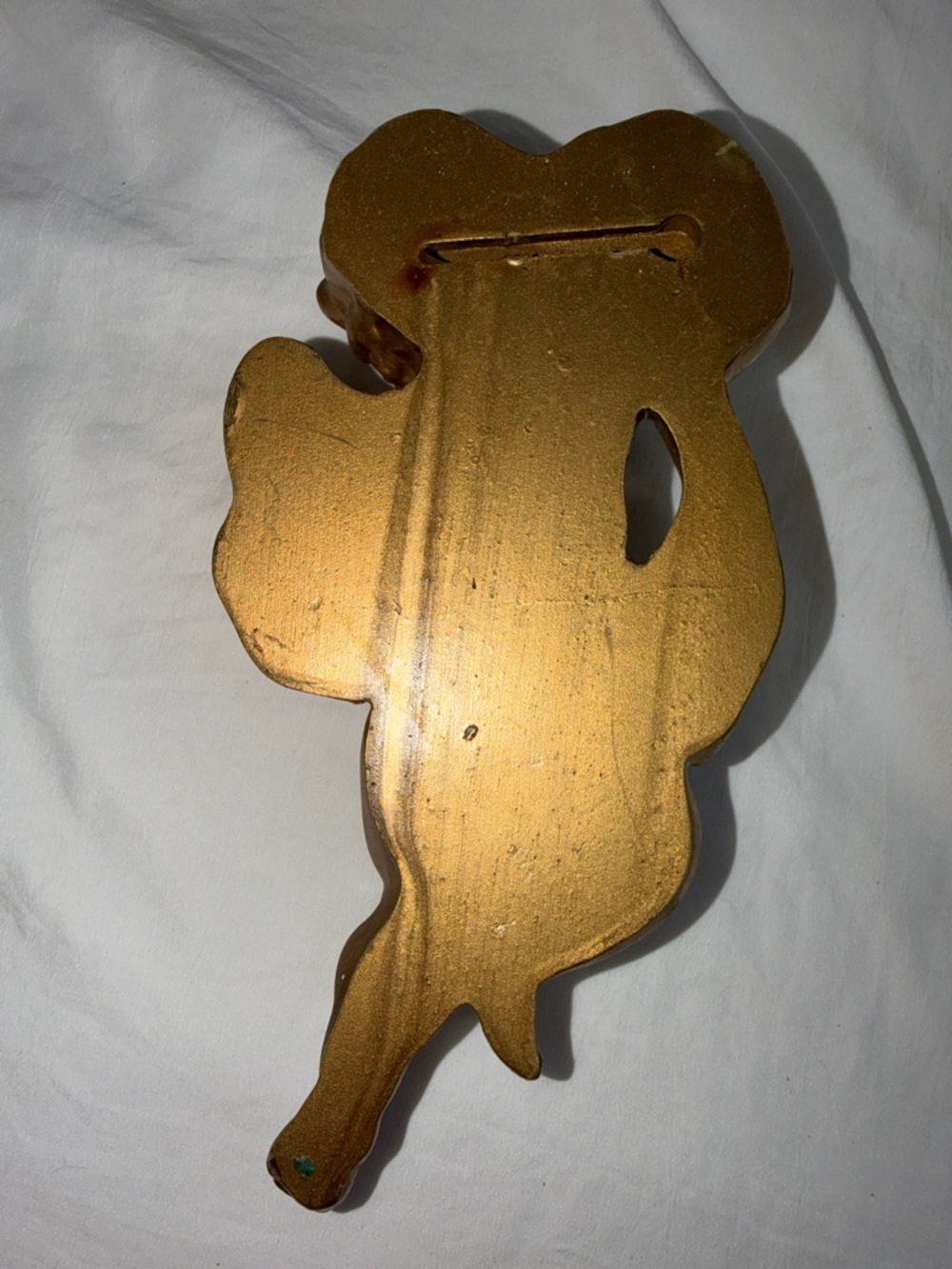 Mid-Century Gold Angel Wall Hanging – Renaissance Style Gilded Cherub Decor - Picture 5 of 9